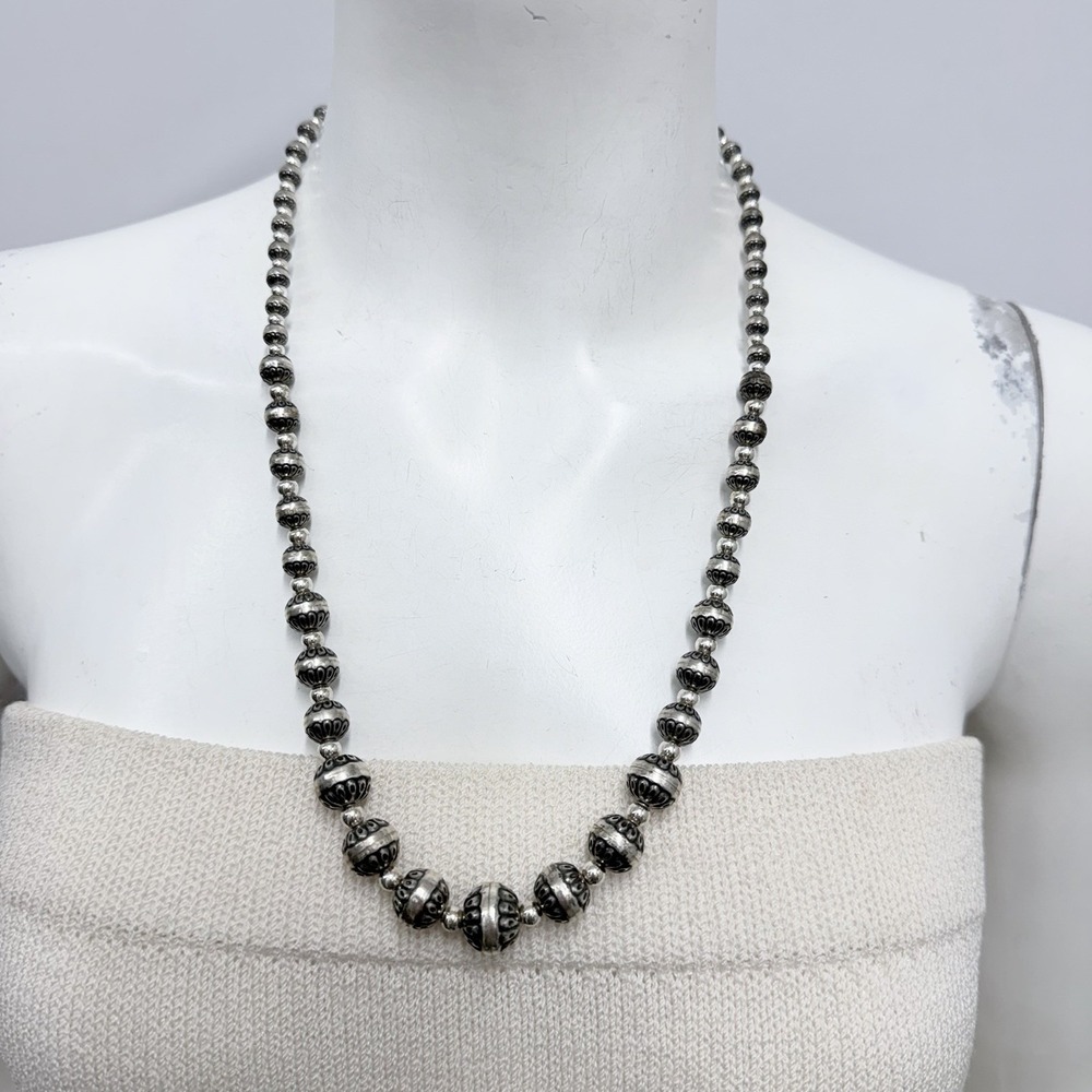 Carolyn Pollack Relios Graduated Navajo Pearl Necklace 24" Long